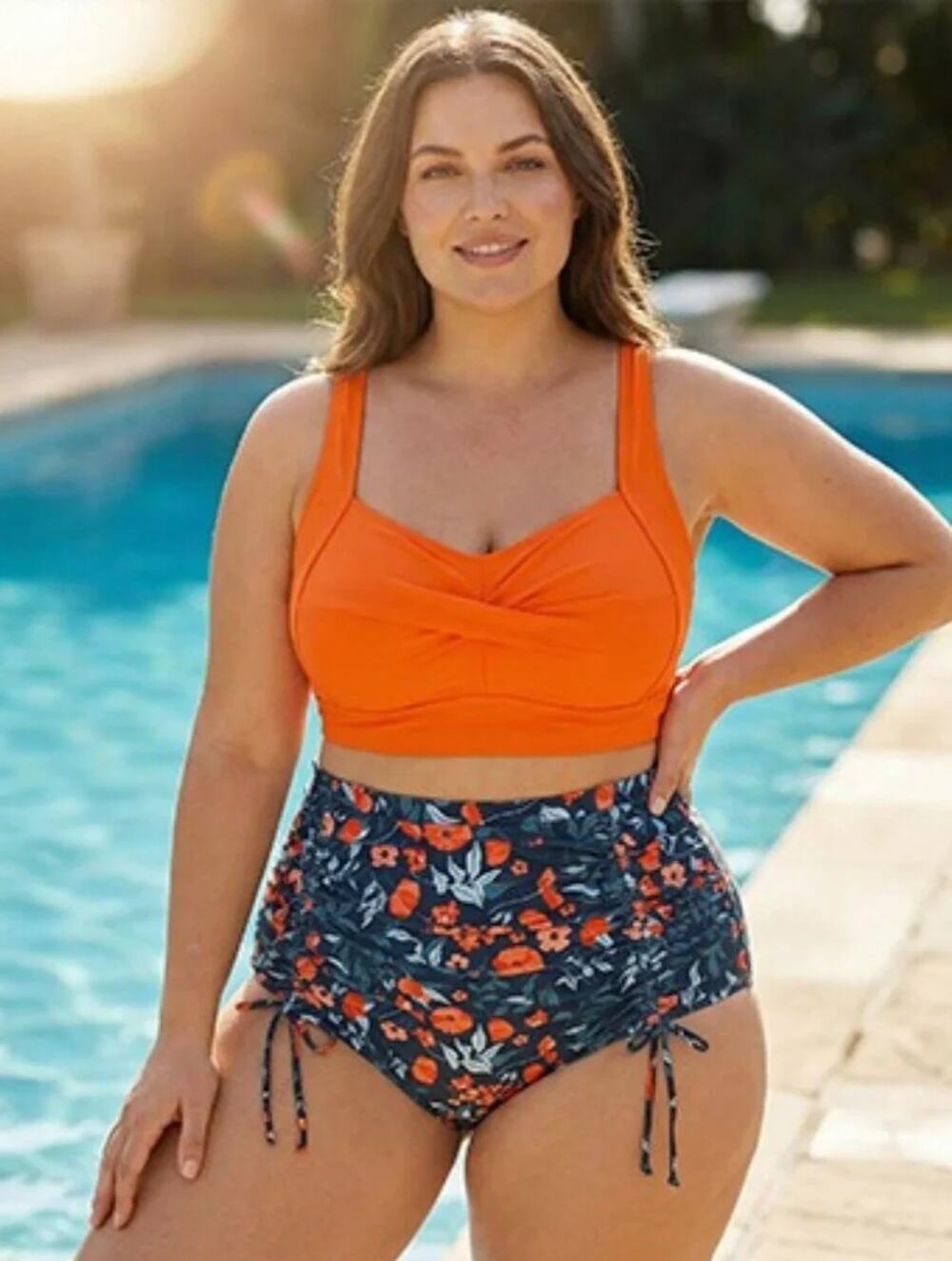 Hanna Nikole High Waisted Floral Bikini Swimsuit 12 Two Piece